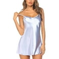 thumbnail image 5 of Jiyugala Clearance Intimates Women Cowl Neck Satin Mini Nightdress Silk Underwear Strap Cami Dress Sleepwear Grey, 5 of 9