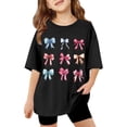 thumbnail image 4 of Adeawade Girls Clothes Short Sleeve Blouse Grahic Prints Lightweight T Shirt Round Neck Tops Classic Simple Wear Black 12-24 Months, 4 of 4