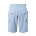 thumbnail image 4 of MIXUE Shorts For Women Summer Cargo Solid Color Button High Waist With Pockets Casual Shorts Activewear,Blue,L, 4 of 5