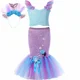 thumbnail image 3 of Disfraz de sirenita para niñas, conjunto de tutú de princesa para Halloween, ropa elegante para fiesta de cumpleaños y carnaval, 3 of 5