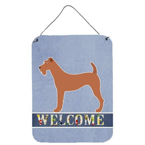 Irish Terrier Welcome Wall or Door Hanging Prints Blue