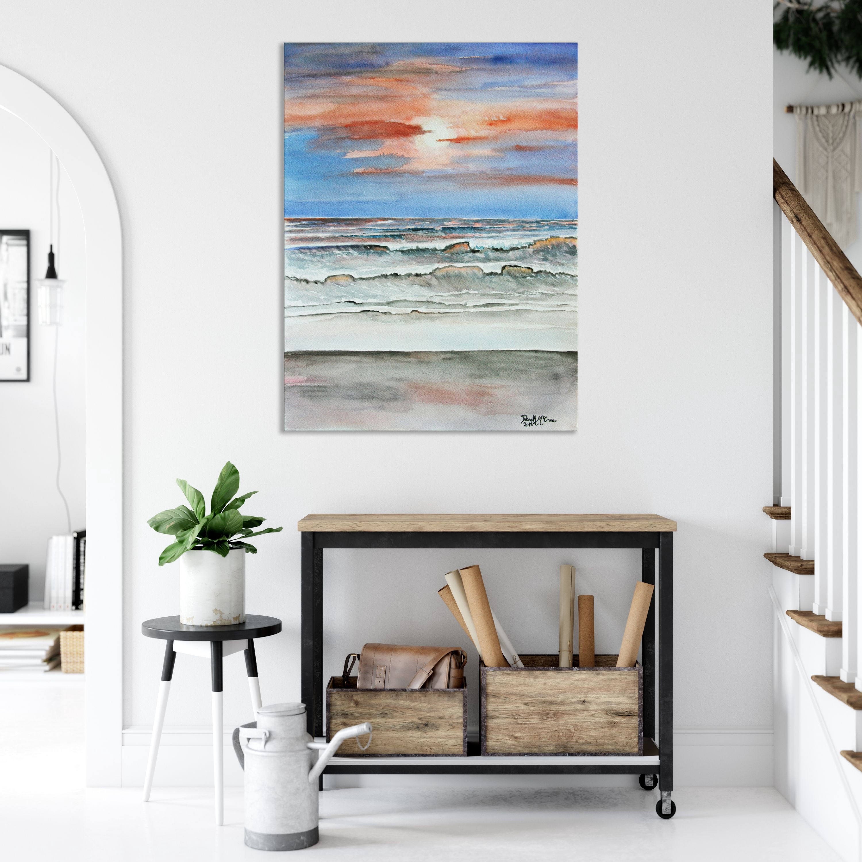 ArtWall Derek Mccrea Sunset Beach Wall Art