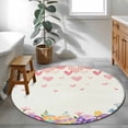 thumbnail image 4 of Easter 3ft Area Rug, Spring Colorful Eggs Love Heart Botanical Flowers Washable Non-Slip Small Round Rugs for Entryway Bedroom Kitchen, Soft Circle Carpet for Dining Room, Playroom Nursery Rug, 4 of 9