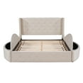 thumbnail image 5 of Triple Tree Adult Modern Upholstered Platform Beds, Queen, 5 of 9