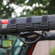 iFJF Black Grab Handles Nylon Weaving Roll Bar Grab Handles for Jeep Wrangler YJ TJ JK JKU JL JLU 1987-2020 Unlimited Models Canvas Grab Handles with Adjusting buckle Large Durable Safe Drive