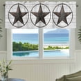 thumbnail image 3 of Texas Star Western Farmhouse Short Window Curtain Valances, Brown Farm Country Gray Wooden Board Rod Pocket Kitchen Valances for Living Room Bedroom Bathroom Cafe 42" x 12", 3 of 8