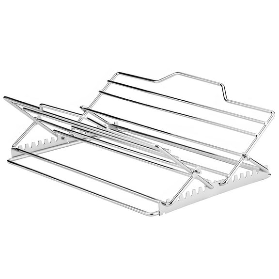 Stainless Steel Turkey Roasting Rack, Foldable V Rack for Oven Cooking and Grilling, Compact Turkey Roaster with Handles for Chicken, Meat, Vegetables, BBQ and Holiday Roasts