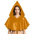 thumbnail image 3 of LEKWK Womens Metallic Hooded Cloak Shiny Renaissance Gothic Halloween Cosplay Costume Medieval Short Cloak Vintage Medieval Costume, 3 of 8