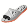 thumbnail image 3 of Mens Shower Slippers with Drain Holes Soft Non Slip Bathroom Pool Slides Beach Summer Slip on Indoor Outdoor, 3 of 5