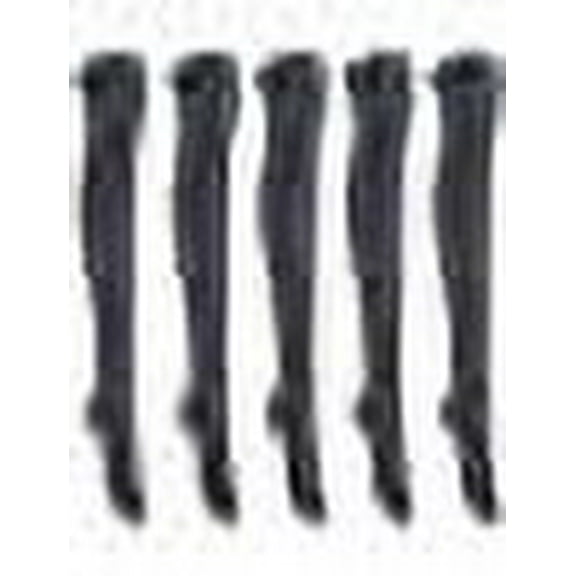 Lian LifeStyle Women's 5 Pairs Adorable Comfortable Soft Thigh High Over Knee High Cotton Socks Size 6-9 L1023(DarkGrey)