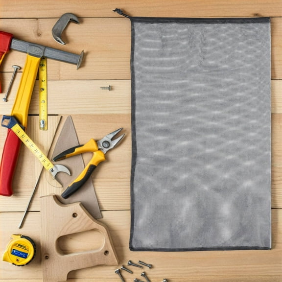 Masteelf Mesh Collecting Bag Leaf Shredding Machine Collection Bag with Air Hole Drawstring Mesh Bag Easy Attachment Lawn Tractor Leaf Bag