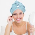 thumbnail image 3 of HEATSHAKING Hair Towel Wrap for Women Microfiber Blue Water Absorption 1Set, 3 of 5