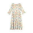 thumbnail image 3 of Inglocry Girls Floral Maxi Dress, Flower Printed Short Sleeves Dress with Pockets Summer Long Holiday Dress Yellow 13-14Year, 3 of 4