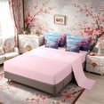 thumbnail image 4 of Manfei Anime Fuji Bedding Comforter Set for Girls, Cherry Town King Bedding Sets, Pink Blue White, Pink Reversible7 Pieces, 4 of 6