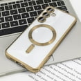 thumbnail image 1 of Plating Clear Wireless Cover For Samsung Galaxy S24 S23 S22 S21 S20 FE Ultra Plus Case Note 20 Ultra MagSafe Magnetic Shell Lens Gold For Galaxy S20 Plus, 1 of 5
