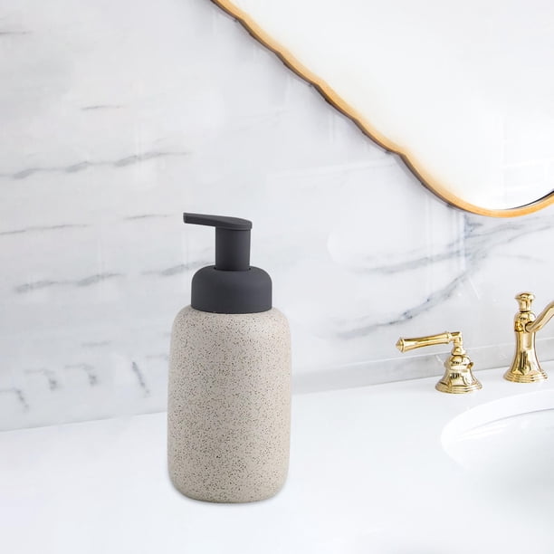 1 dispensador de jabón, loción líquida de cerámica, botella vacía reutilizable, bomba de loción Manual, botella para cocina, mesa, baño, Hotel, Blanco A Soledad Dispensador de loción de jabón