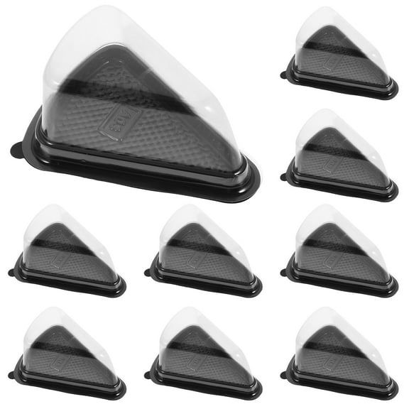 Amosfun Triangle Sandwich Tray Boxes Black Plastic for Storage and Food Display 10Pcs
