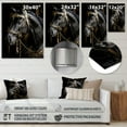 thumbnail image 4 of Designart "Golden Equestrian Black and Gold Equine II" Animals Horse Metal Wall Decor, 4 of 5
