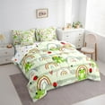thumbnail image 3 of Manfei Retro Rainbow Twin Bedding Sets 7-Piece,Wild Animal Frog Bedding Comforter Set 7-Piece,Red Strawberry Sheet Sets For Boys Kids,Lightweight Bedroom Decor Reversible, 3 of 7