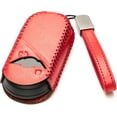 thumbnail image 2 of Vitodeco Genuine Leather Smart Key Fob Cover Compatible with Mini Countryman S ALL4, Countryman SE ALL4, Cooper 2 Door, Cooper S 4 Door, Convertible (4 Buttons, Red), 2 of 5