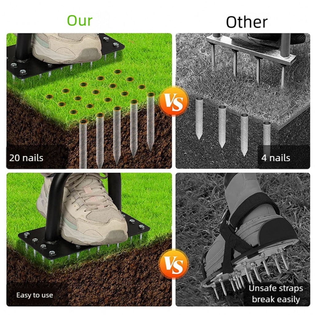 CEORPER Carbon Steel Lawn Aerator With Automatic Return Springs For Easy Soil Conditioning And Lawn Revitalization