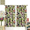 thumbnail image 2 of Watercolor Berry Curtains, Farmhouse Vintage Autumn Harvest Blackberries Fruit Leaves Blackout Window Treatments for Kitchen Cafe Bedroom, 84" W X 84" L, 2 of 5