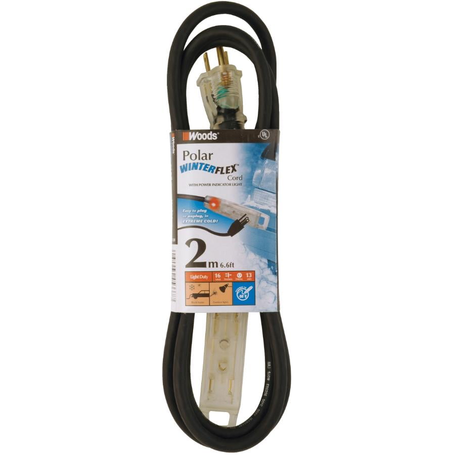 2M SJOW 16/3 Black Extension Cord, with Light Walmart Canada