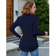 thumbnail image 7 of Gemono Womens Long Sleeve Polo Shirts Business Casual V Neck Lapel Tops Dressy Work Tunic Blouses, 7 of 7