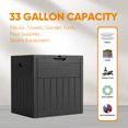 thumbnail image 6 of ZYJOYY 33 Gallon Resin Deck Box, Weatherproof Outdoor Storage Box for Patio, Garden, Pool, and Yard, Lockable Waterproof Bin for Tools, Cushions, and Accessories, Black, 6 of 6