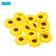 thumbnail image 3 of Uxcell 20mm Silicone Flower Beads, 15 Pcs Cute Colorful Soft Sunflower Focal Loose Space Bead, Yellow Brown, 3 of 6