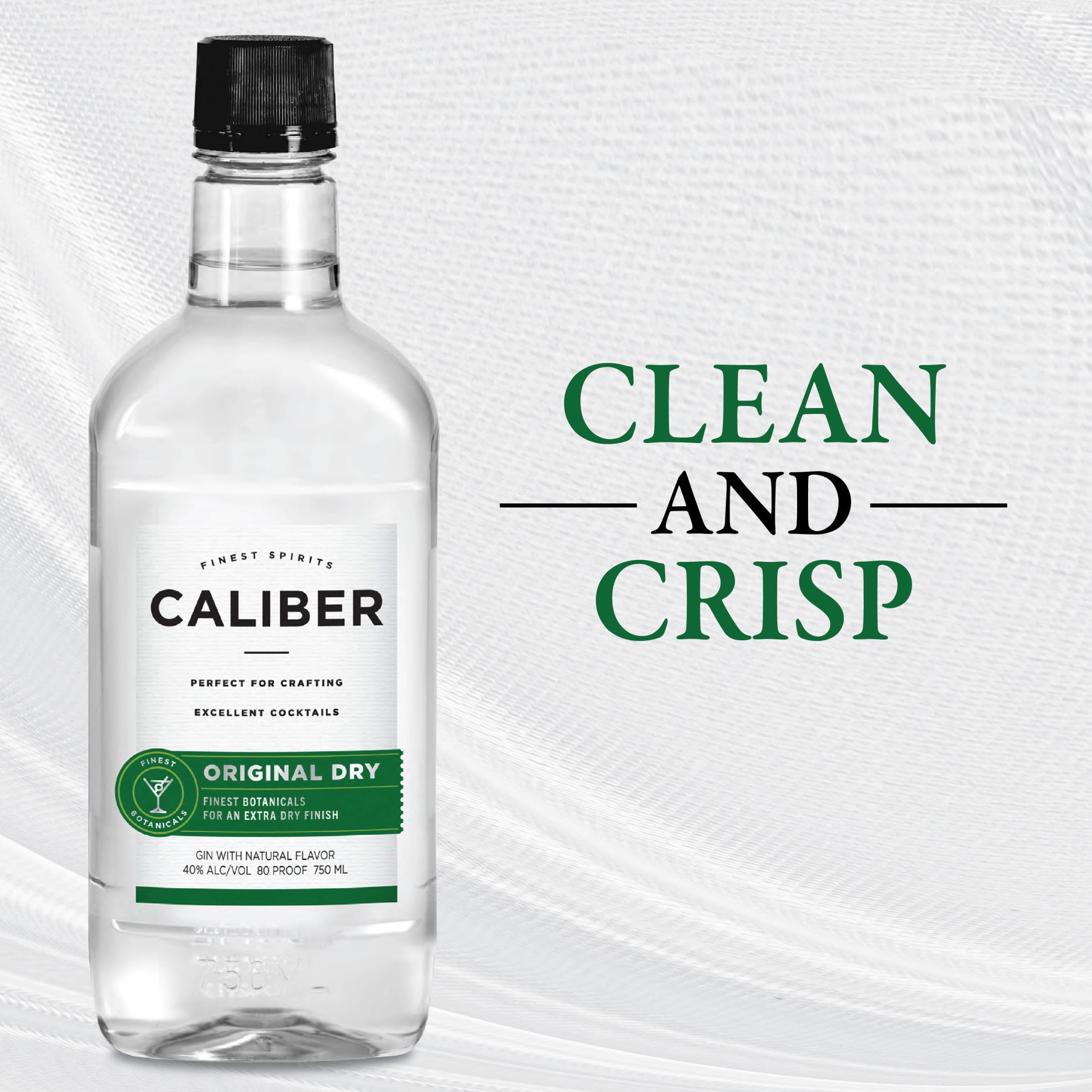 Caliber London Extra Dry Gin 750 ml Bottle 80 Proof Smooth Crisp