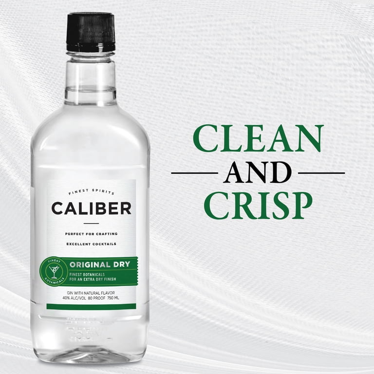 Caliber London Extra Dry Gin 750 ml Bottle 80 Proof Smooth Crisp