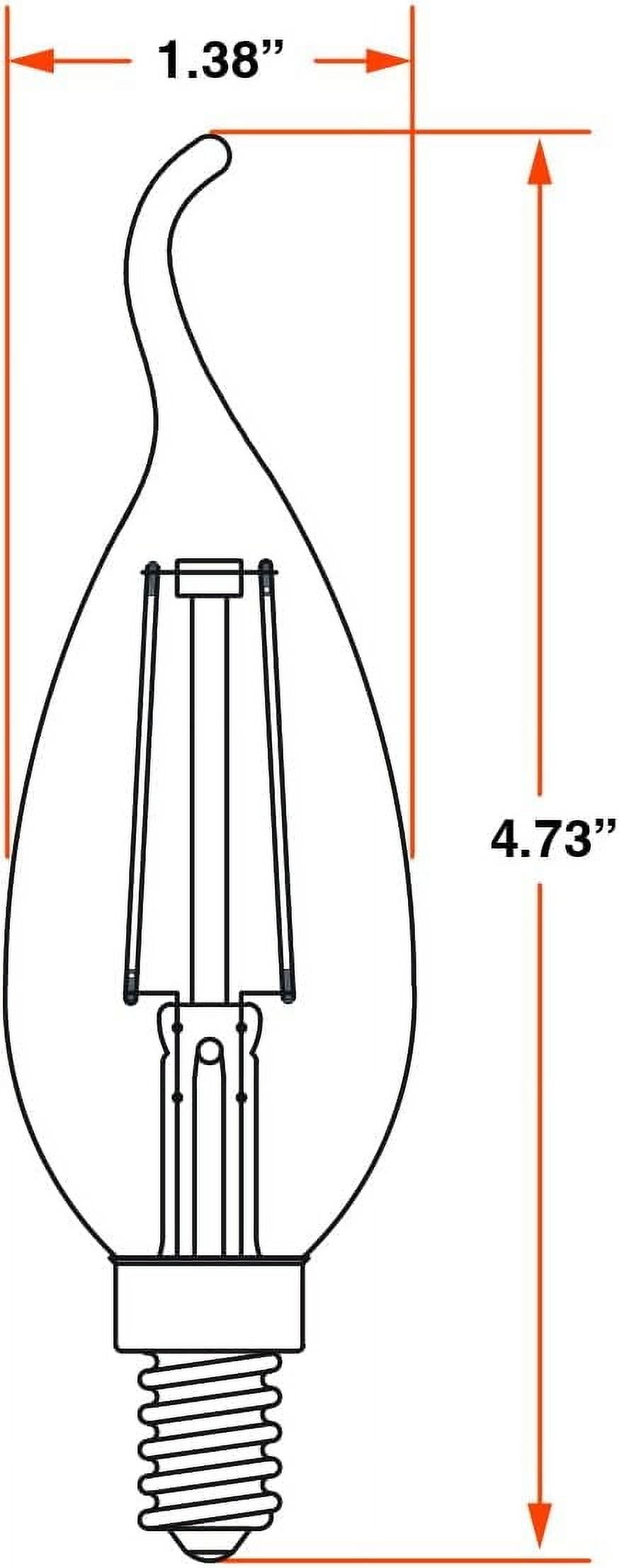SYLVANIA LED 6W (60W Equivalent) Soft White Decor Light Bulbs, B10 White Filament, E12 (12 Pack)