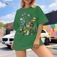thumbnail image 4 of Graphic Tennis Tees for Women's T-Shirts Oversized Graphic Tee for Casual Everyday Wear Top with Print Comfortable Fit Green S, 4 of 5