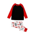 thumbnail image 1 of Hauts Contrastés Mignons et Pantalons Imprimés Élan Pyjamas Parent-Enfant, 1 of 7