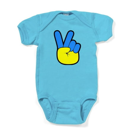

CafePress - Ukrainian Flag Peace Sign Ukraine Native Body Suit - Cute Infant Bodysuit Baby Romper