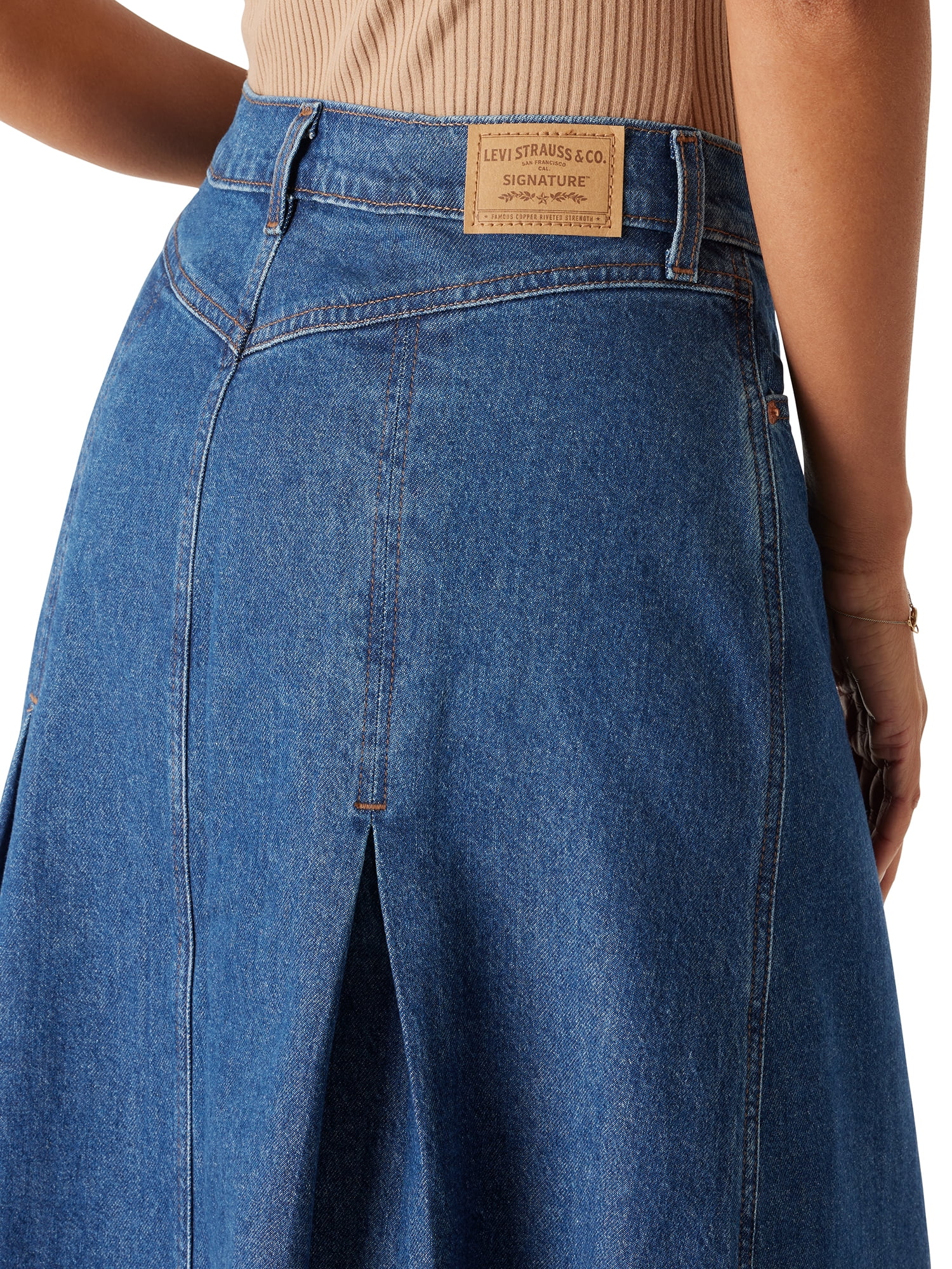 Levi Strauss Signature Women's and Women's Plus Vintage Pleated Skirt, Sizes 0-26
