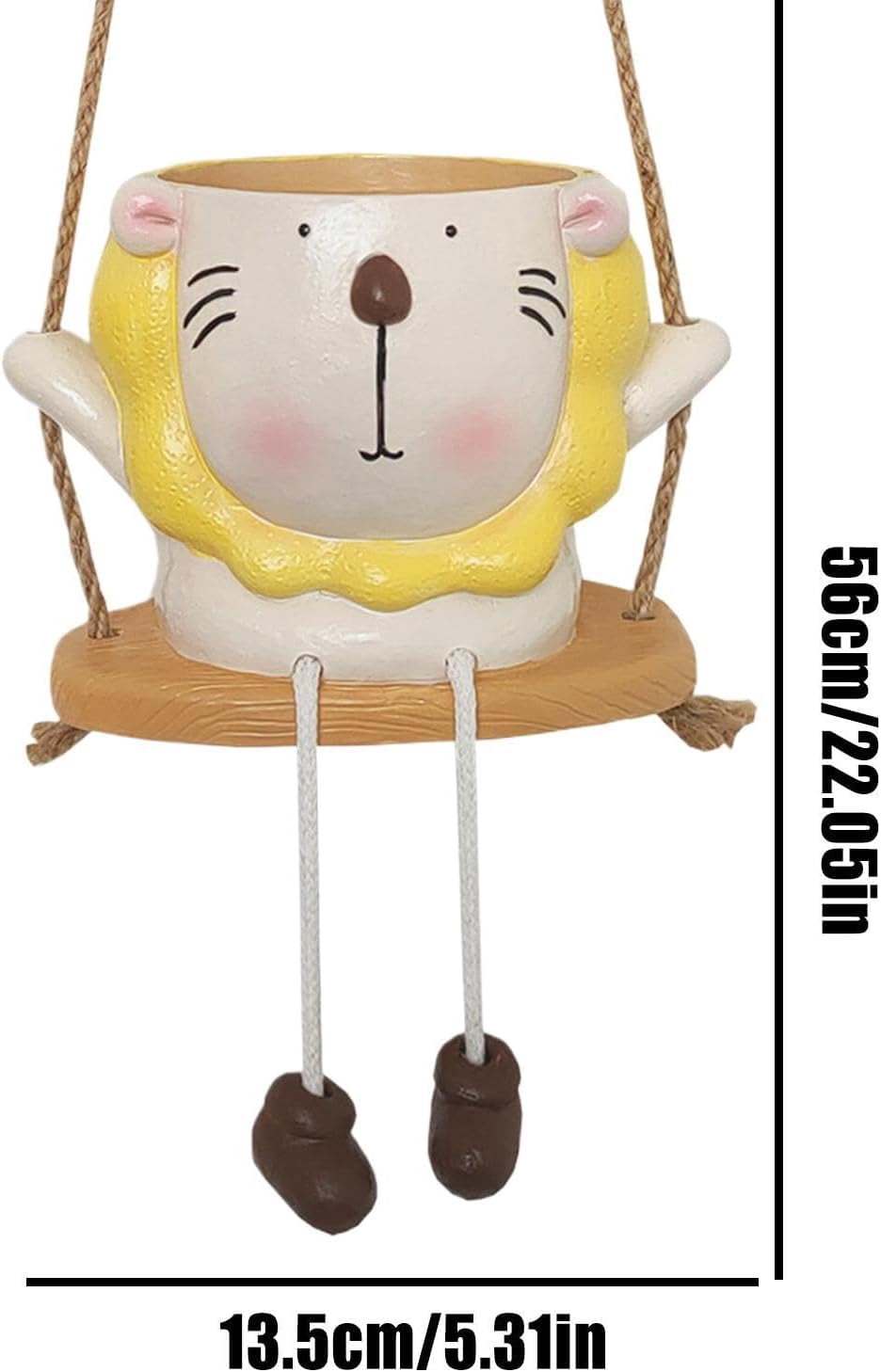 Hanging Planter Pot 1 Pc Resin Swinging Animal for Indoor Outdoor Succulent
