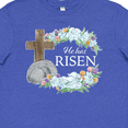 thumbnail image 4 of Inktastic Easter He Has Risen with Cross and Flowers Youth T-Shirt, 4 of 5