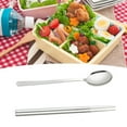 thumbnail image 3 of Stainless Steel Spoon and Chopsticks Sets, Portable Travel Utensils Including Metal Spoon Chopsticks with Case Flatware for Home Outdoor Working Camping, 3 of 8
