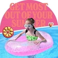 thumbnail image 2 of Bamboohart 36” Inflatable Pink Swim Tube with Summer  Pool Floats for Kids  Adults, 2 of 8