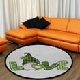 thumbnail image 4 of Coolnut Round Rugs for Living Room, Draw Vector Illustration Desig Non-Slip Coral Velvet Long Runner Rugs, Washable Water Absorbent Mat Carpet for Bedroom Kitchen Kids Room, 4 of 6