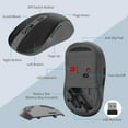 thumbnail image 3 of Marvo 2.4G Wireless Keyboard and Mouse Combo, Low Profile, Fluid Precise, Quiet, Tablet Holder,Gray, 3 of 7