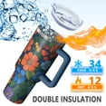 thumbnail image 5 of OBREWU Pioneer Flower Tumbler with Handle and Lid,Pioneer Flower 40oz Double Wall Vacuum Insulated Tumbler,Cups Gift for Women and Men, 5 of 7