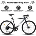 thumbnail image 4 of Ambifirner 700c Road Bike, 16 Speed Shimano Gearing Men Bike, 18 inch Steel Frame, Dual Disc Brakes, Racing Bicycle for Adults, 4 of 8