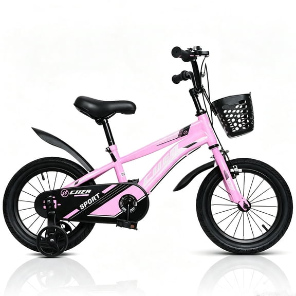 16" Kids Bike for Girls, Akaber Girls Bicycles with Training Wheels for Kids Ages 4-8, Pink