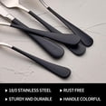 thumbnail image 5 of 20-Pieces Black Silverware Sets for 4,Black Handle Stainless Steel Cutlery Set, Include Forks Spoons and  Set, Dishwasher Safe Utensil Sets for  Restaurant, 5 of 6