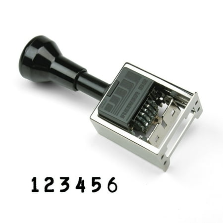 COSCO Reiner Multiple Movement Numbering Machine, Pre-Inked/Re-Inkable, Black