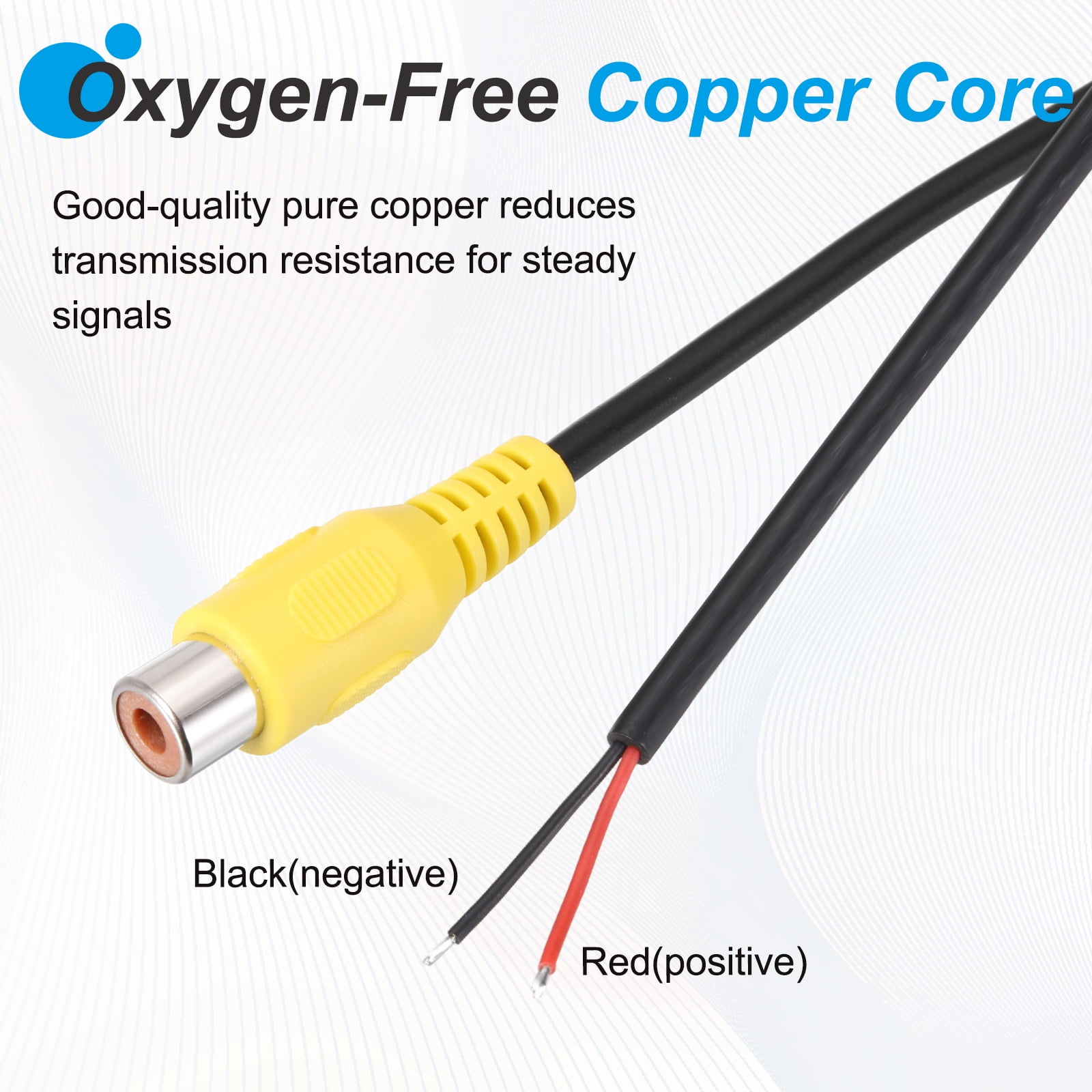 2Set 6.6FT RCA to Bare Wire Speaker Cable, 22AWG Replacement RCA Female Plug to Open End Pigtail Audio Cable Connector Adapter for Amplifier, Home Audio Speakers