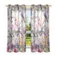 thumbnail image 6 of Yayeee Window Curtains Set of 2 for Living Room Light Filtering 63"x52", Purple Floral Pattern, 6 of 7